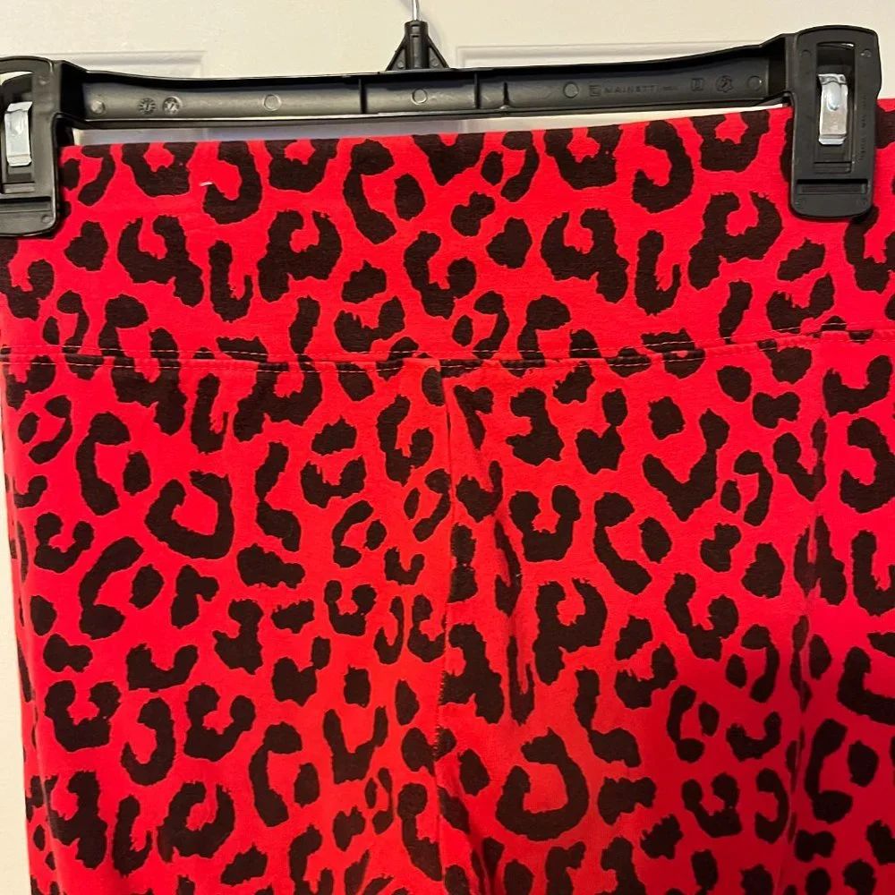 Justice red/black animal print leggings